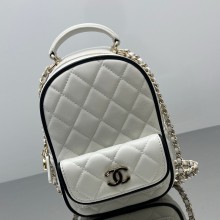 Chanel Mini Backpack White & Black AP4514 2025