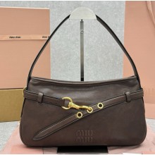 MIU MIU Medium Aventure nappa leather bag 5BC181 Briarwood 2025