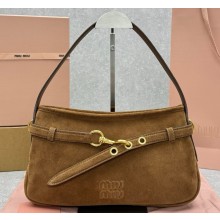 MIU MIU Regular Aventure suede bag 5BC182 oak 2025