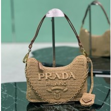 Prada knit Mini Hobo Bag 1BC204 beige 2025