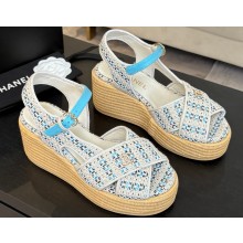 Chanel heel 12cm Platform 4cm knit with CC logo sandals 02 2025 