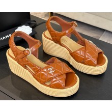 Chanel heel 12cm Platform 4cm leather with CC logo sandals 06 2025 