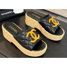 Chanel women's Quilting slipper black leather 2025