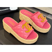 Chanel women's Quilting slipper leather pink 2025