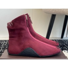 Alaïa Sneaker faux suede leather ankle boots burgundy 2025