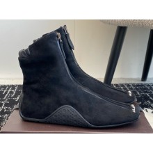 Alaïa Sneaker faux suede leather ankle boots black 2025