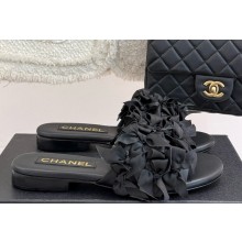 Chanel flat Mules with bow decoration black 2025