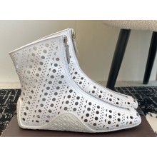 Alaïa Sneaker hollow out ankle boots white leather 2025