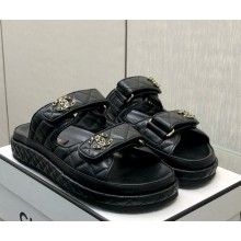 Chanel lambskin CC Logo Beach mule G35927 black 2025