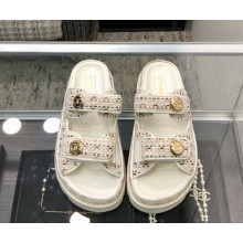 Chanel knit CC Logo Beach mule 03 2025