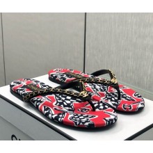 Chanel chain flip-flops flat red 2025
