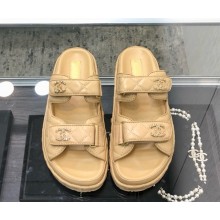 Chanel lambskin CC Logo Beach mule G35927 beige 2025
