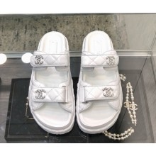 Chanel lambskin CC Logo Beach mule G35927 white 2025