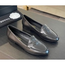 Chanel lambskin double C loafer black 2025