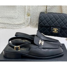 Chanel calfskin Slingback loafer black 2025