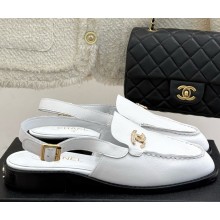 Chanel calfskin Slingback loafer white 2025