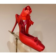 Christian Louboutin Cassia Lace Up 110 mm Strappy pumps - Crepe satin - red 2025
