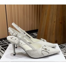 Dior Slingback Pumps with Studs in lambskin white heel 8.5cm 2025