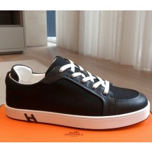 Hermes women/men Kid sneaker in H canvas, calfskin and suede goatskin 03 2025