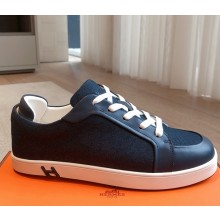 Hermes women/men Kid sneaker in H canvas, calfskin and suede goatskin 05 2025