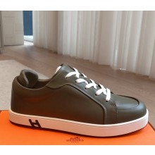 Hermes women/men Kid sneaker in calfskin and suede goatskin 02 2025