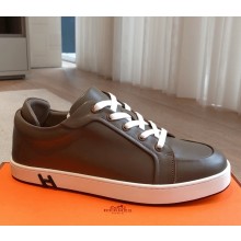 Hermes women/men Kid sneaker in calfskin and suede goatskin 07 2025