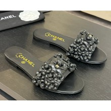 Chanel flat Camellia Slipper black 2025