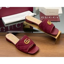 Gucci GG Matelassé Slide Sandals in Canvas red 2025