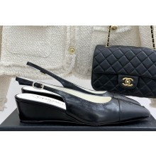 Chanel Slingbacks Shiny Lambskin Black G46376 2025