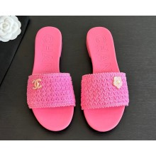 Chanel flat knit slipper rose pink 0217-2025