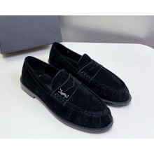 Saint Laurent suede loafers black 2025