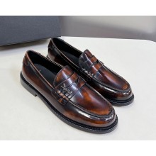 Saint Laurent calf leather loafers brown 2025