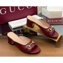 GUCCI Women's Horsebit slide 816607 red heel 5cm 2025