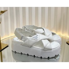 Prada platform 5.5cm nappa leather sandals white 2025