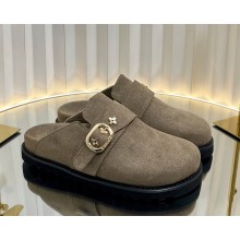 Louis Vuitton women/men Flat mule light brown suede 2025