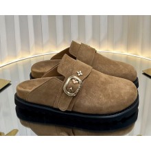 Louis Vuitton women/men Flat mule beige suede 2025
