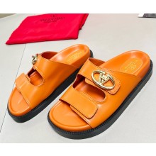 Valentino Garavani VLogo Locker mule in calfskin orange 2025