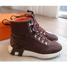 Hermes women/men Klimb sneaker in ripstop fabric and suede goatskin coffee 2025