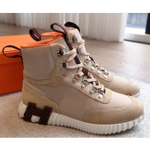 Hermes women/men Klimb sneaker in ripstop fabric and suede goatskin beige 2025