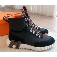 Hermes women/men Klimb sneaker in ripstop fabric and suede goatskin black 2025