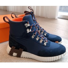 Hermes women/men Klimb sneaker in ripstop fabric and suede goatskin blue 2025