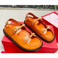 Valentino Garavani rockstud CALFSKIN SANDAL flat orange 2025
