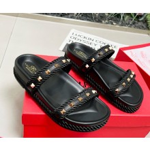Valentino Garavani rockstud CALFSKIN mule flat black 2025