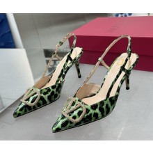Valentino Garavani Vlogo heel 8cm/4.5cm/flat Signature Slingbacks pumps green 2025 