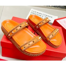 Valentino Garavani rockstud CALFSKIN mule flat orange 2025