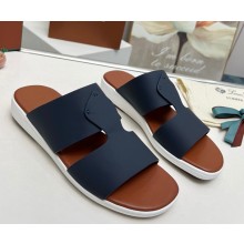 Loro Piana men's sandal calfskin dark blue 2025