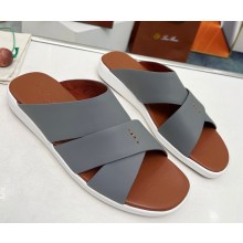 Loro Piana men's sandal calfskin flat grey 03 2025
