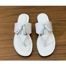 Loro Piana Tassels Charms sandal calfskin white 2025