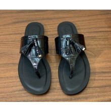 Loro Piana Tassels Charms sandal calfskin Black 2025