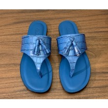 Loro Piana Tassels Charms sandal calfskin Blue 2025